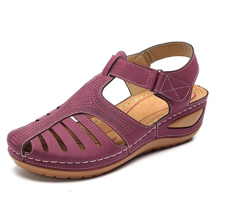 

Leather Vintage Sandals Women Sandals Buckle Casual Sewing Women Shoes Female Ladies Platform Retro Sandalias Woman Summer