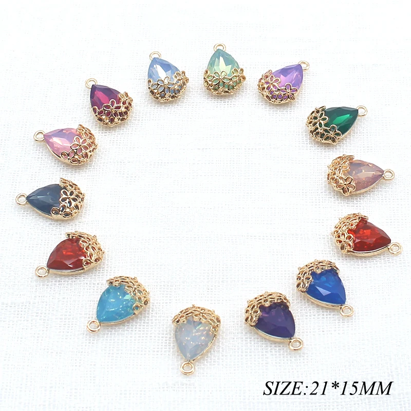 

YWXINXI 10Pcs new alloy water drop pendant accessories, DIY hand-worn delicate small necklace jewelry decoration crafts can be m