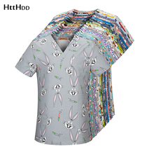Ropa Htthdd-ropa de trabajo con estampado de dibujos animados para mujer...