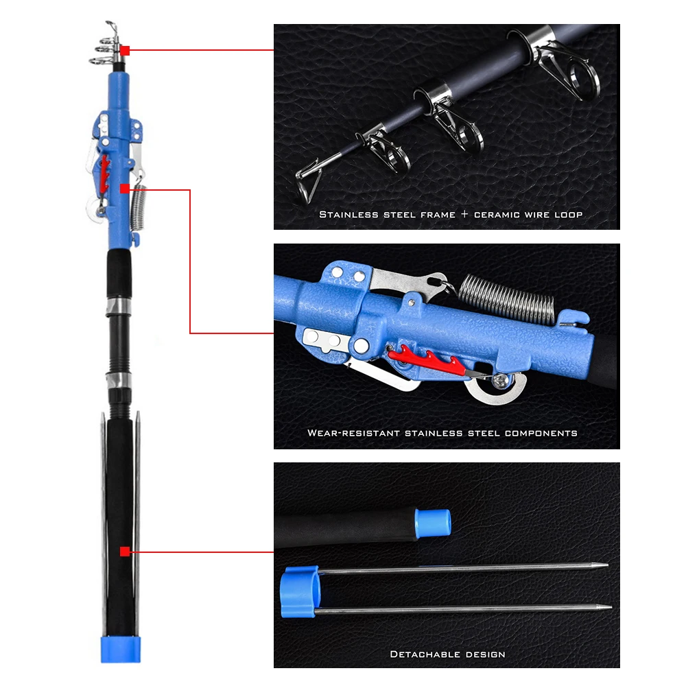 2.1m/2.4m/2.7m/3.0m Adjustable Automatic Fishing Rod Sea River Lake Pool Telescopic Pole with Bank Stick | Спорт и развлечения