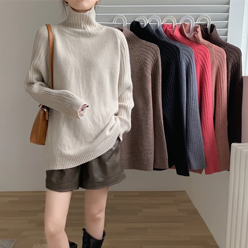 

AOSSVIAO 2021 женский свитер осень зима теплые водолазки повседневные свободные женские свитера оверсайз вязаный пуловер Топ Pull Femm