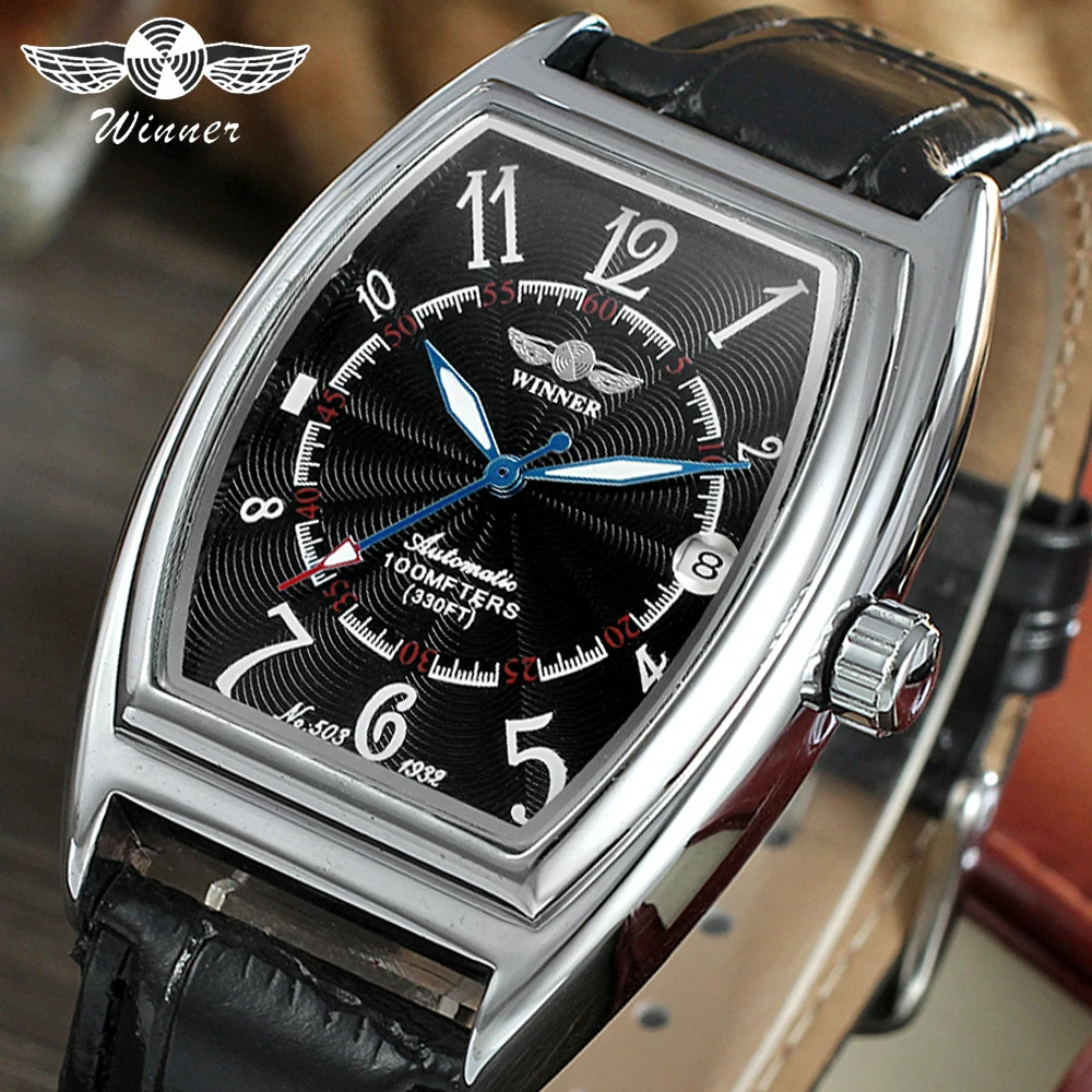 Часы наручные WINNER Мужские механические модные брендовые Роскошные с арабскими