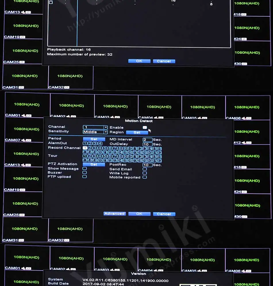 32ch 1080N DVR 6 в 1 коаксиальный CVI TVI AHD видеорегистратор системы Гибридный NVR для AHD 8CH IP поддержка USB, wifi XMEYE