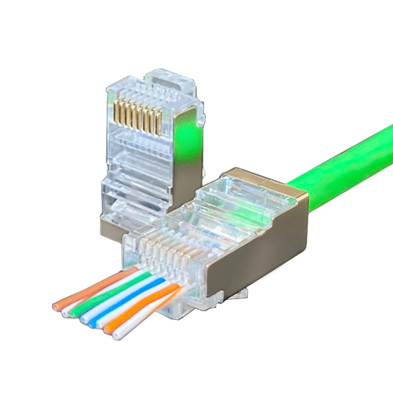 Новый экранированный соединитель RJ45 50 шт./лот Cat5e Cat6 Cat 5E 6 сетевой адаптер