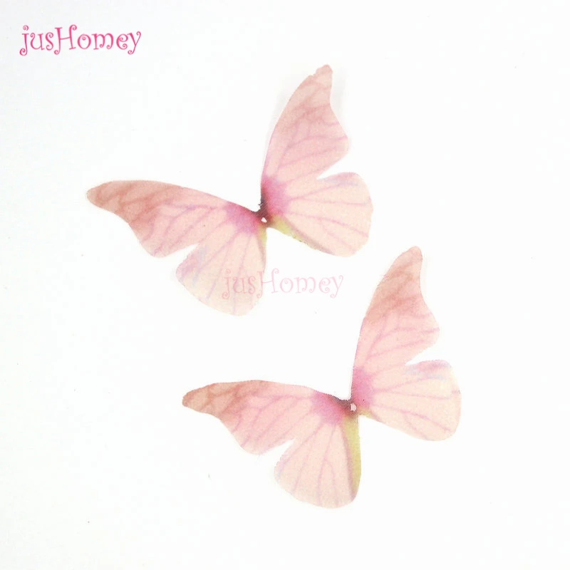 Бабочки из органзы с отверстием розовые синие шифоновые бабочки для сережек