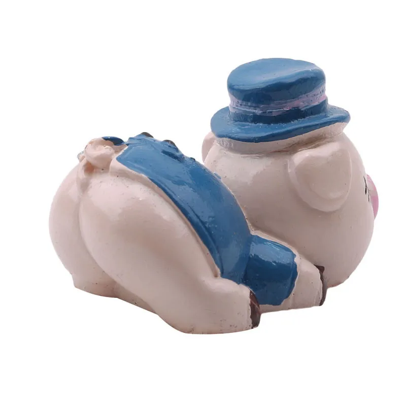 Творческий 2 шт. смолы свиней миниатюрные украшения пара фигурка ремесел для