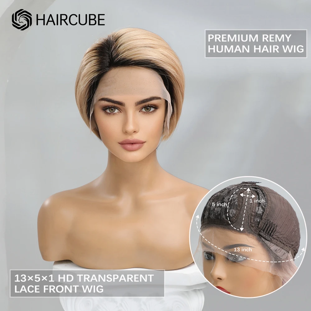 

Парик HAIRCUBE 13x 1 на сетке спереди с эффектом омбре, коричневые короткие волосы челки, парик с боковой частью, термостойкие волосы без поврежде...