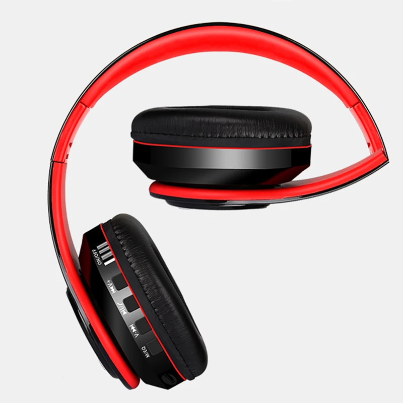 Qh14 Floding Bluetooth 5,0 наушники Игровые наушники с креплением на голову Беспроводная гарнитура Bluetooth HIFI с FM - Цвет: Red