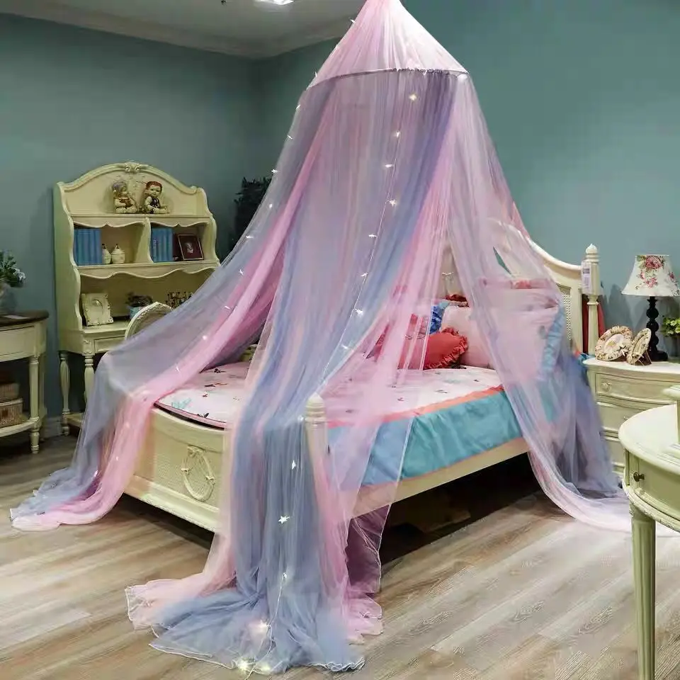 Двойная пряжа подвесная принцесса детская кровать навес москитная сетка