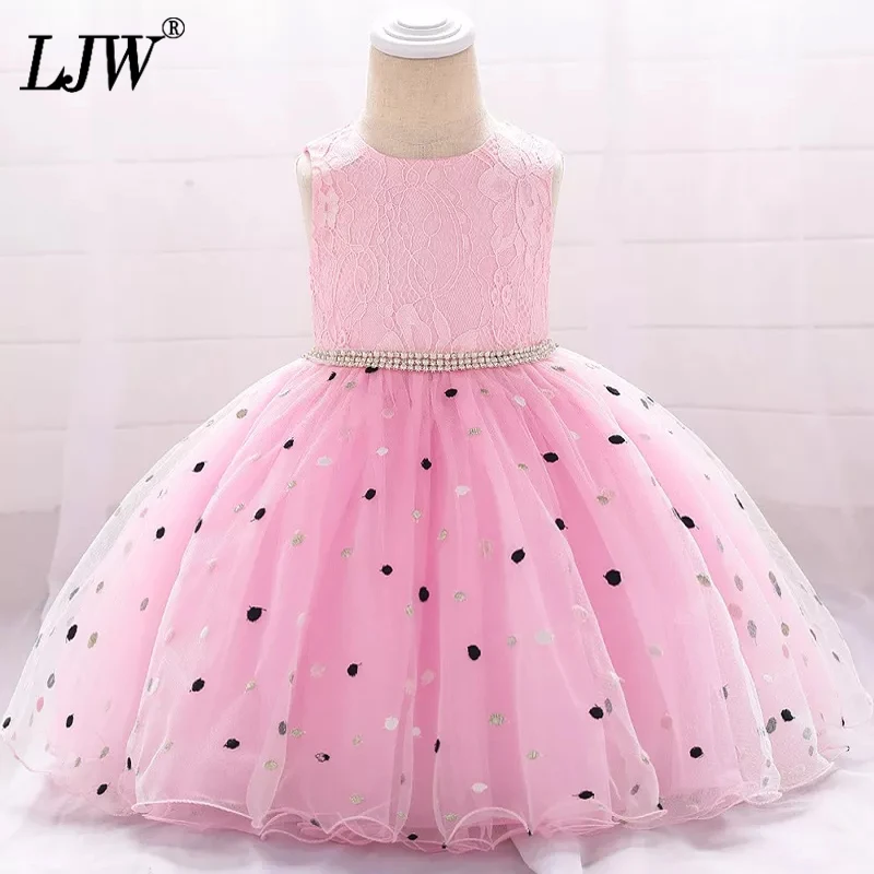 Кружевное платье в горошек для маленьких девочек 1 год s на день рождения детей