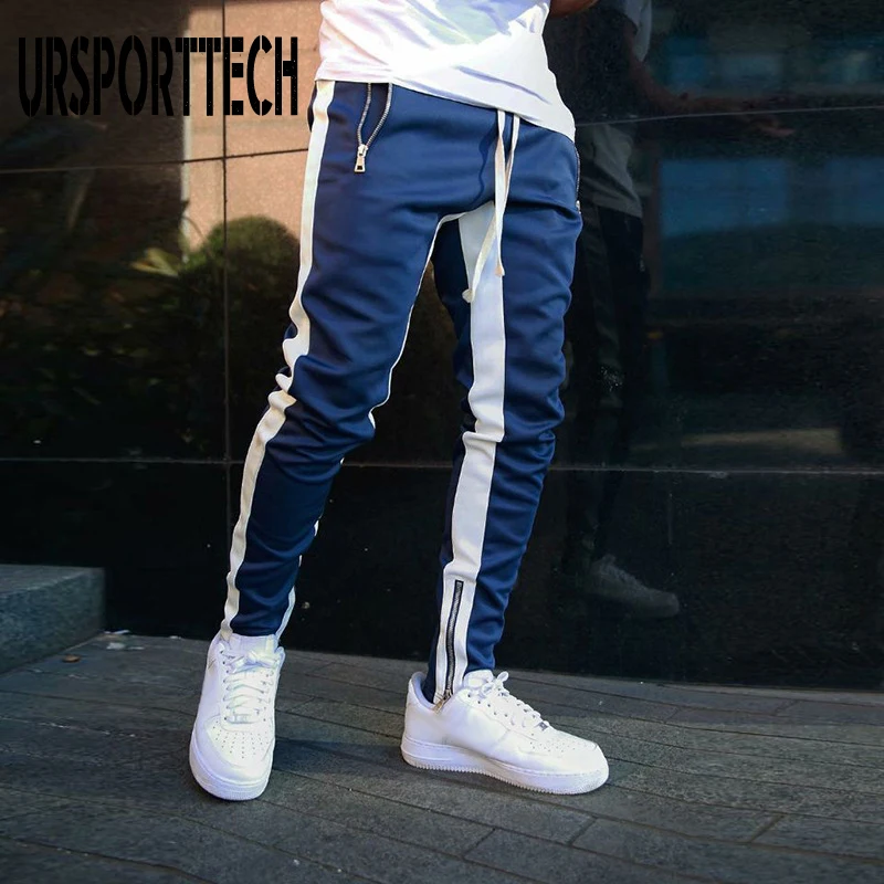 Мужские спортивные брюки на молнии 7 цветов карго с полосками по бокам карманами