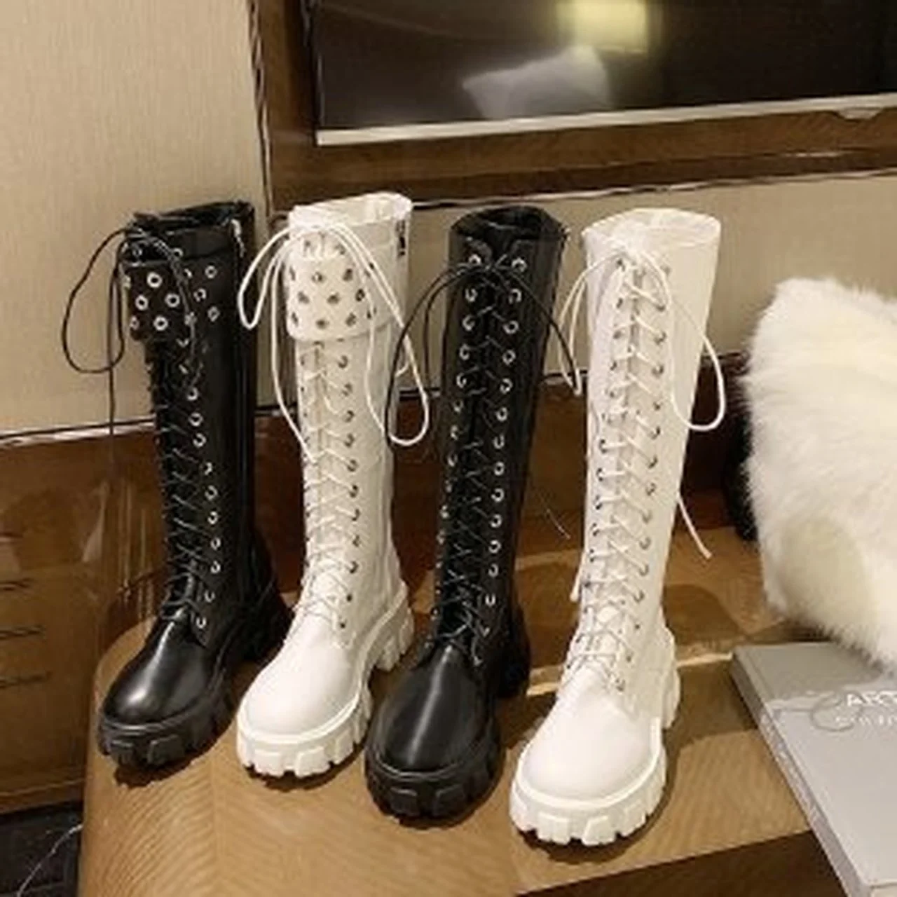 

Женские сапоги Челси на высоком каблуке, зимние сапоги-гладиаторы на платформе, дизайнерская теплая обувь для снега, 2021