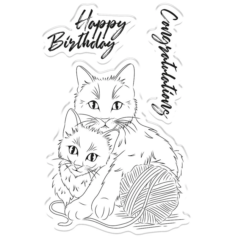 

2021 New Arrival Christmas Cat Transparent Clear Silicone Stamp Seal for DIY Scrapbooking Photo Album Decorative Clear Stamps