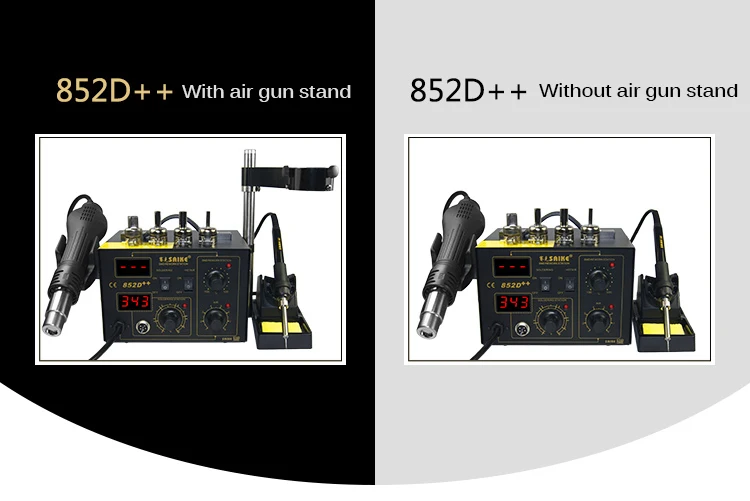 SAIKE 852D++ паяльная станция 2в1 модернизированная Фрон SAIKE 852D+& горячая воздушная пушка паяльная станция 220 в 110 В saike 852D