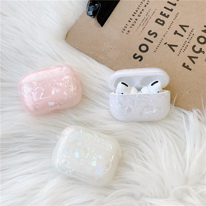 

For AirPods Pro Case Luxury Soft Silicone TPU Conch Shell Pattern Earphone Cases For Apple Airpods Pro Cover Funda Girl