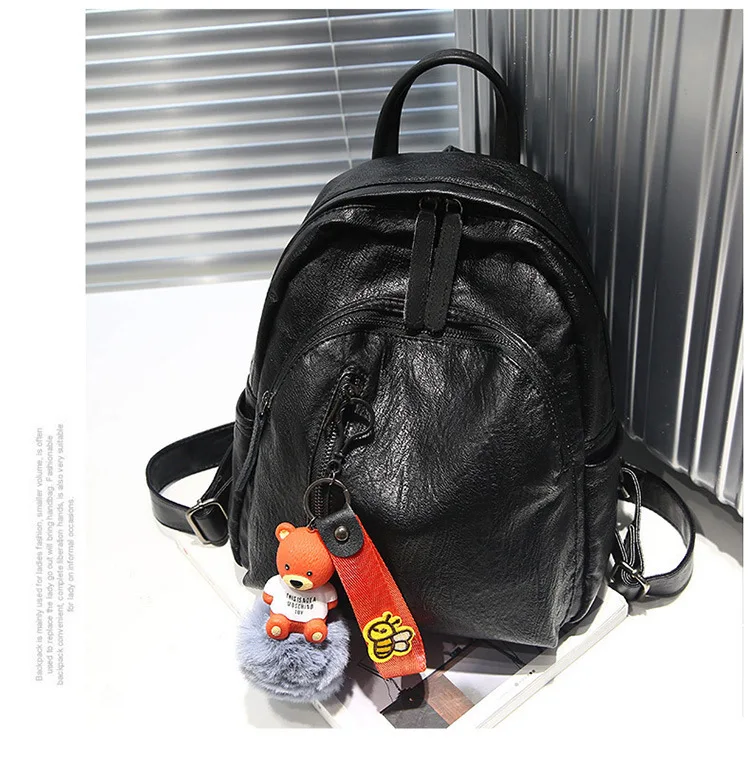 Женский рюкзак Aliwilliam черный из искусственной кожи для путешествий маленькая