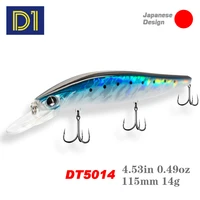 d1 minnow fishing lure 115mm 14g artificial jerkbait floating hard wobblers for bass zander depth 1 0m fishing tackle dt5014