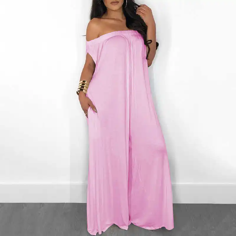 CHICEVER сексуальный комбинезон с открытыми плечами для женщин вырезом лодочкой