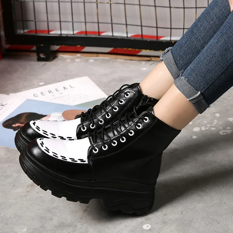 Fujin/Брендовые женские ботинки из искусственной кожи сезон осень-зима женская