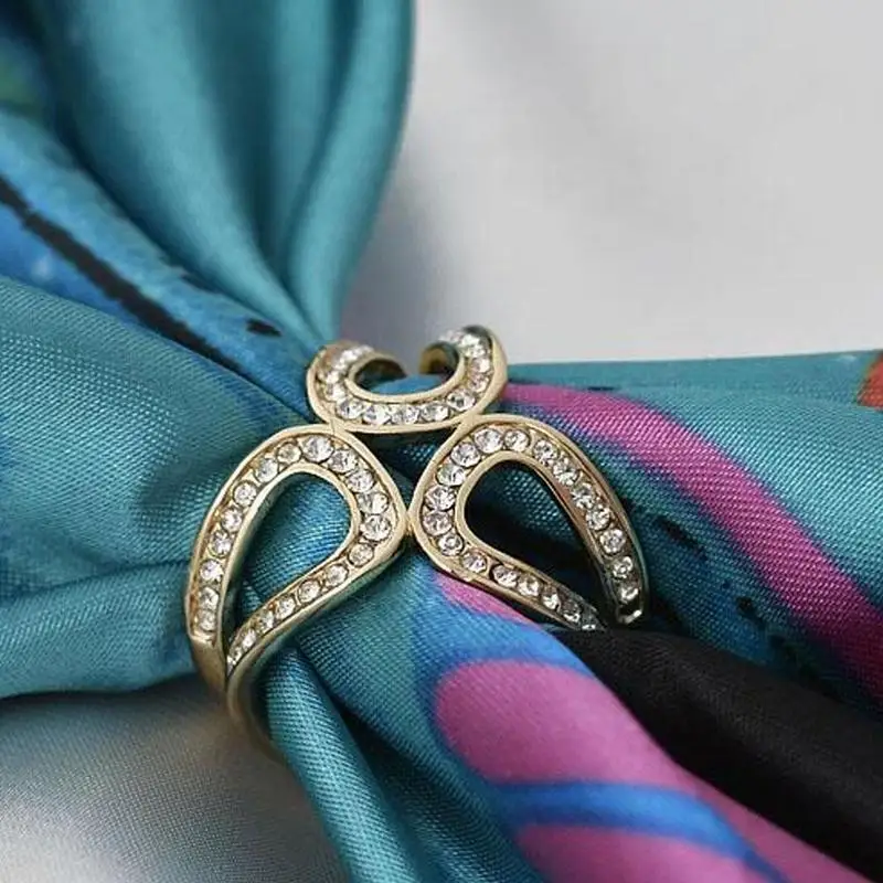 Лидер продаж корейская версия изысканный шелковый шарф с тремя кольцами женская