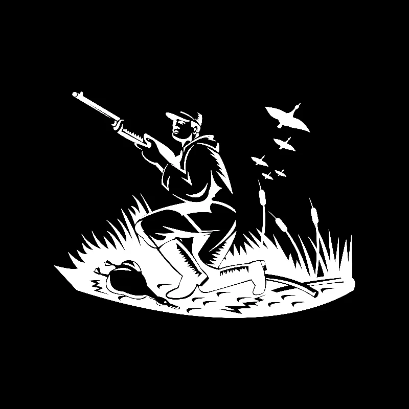 

Виниловая наклейка с изображением птиц и охотников, 20 см х 15 см