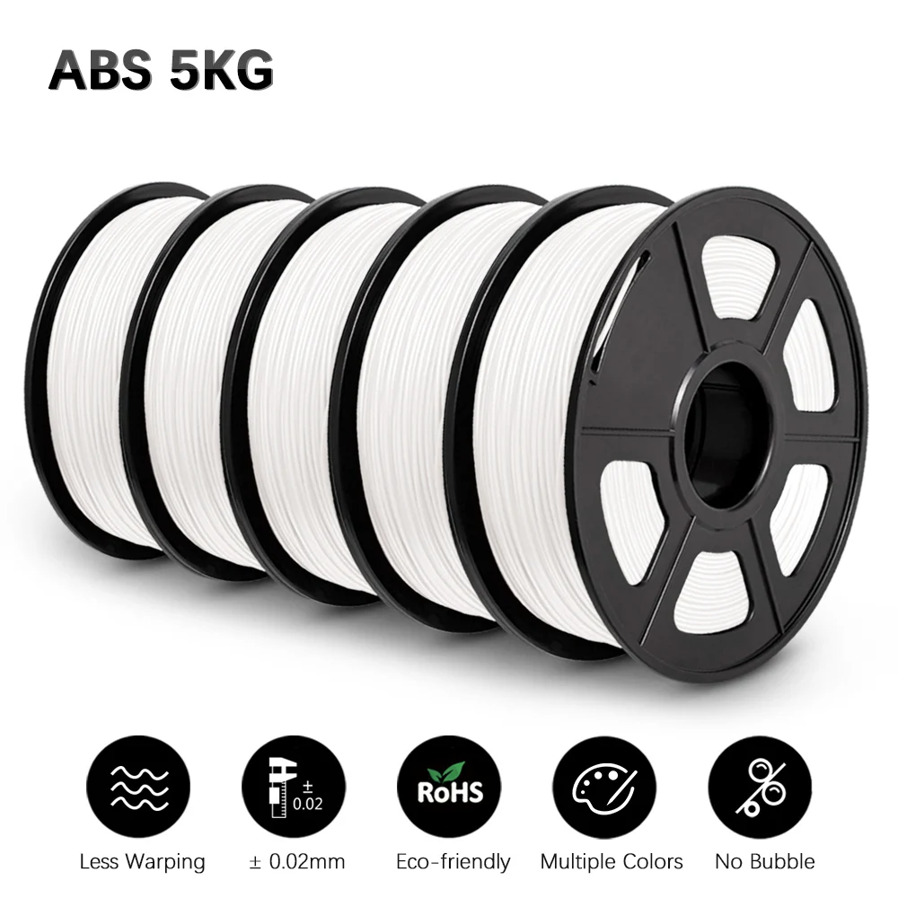 

GOHIGH 5 Rolls ABS Filament 5KG Materials 1.75mm For 3D Printer Excellent Impact Strength For Printing