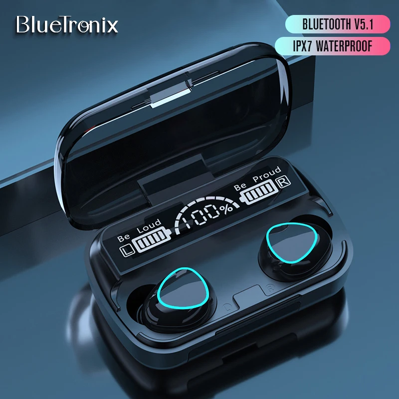 

LANMIAO BlueTronix TWS Wireless Headphones M10 Bluetooth Earphones Waterproof with Power Bank 3D Touch Control Headsets