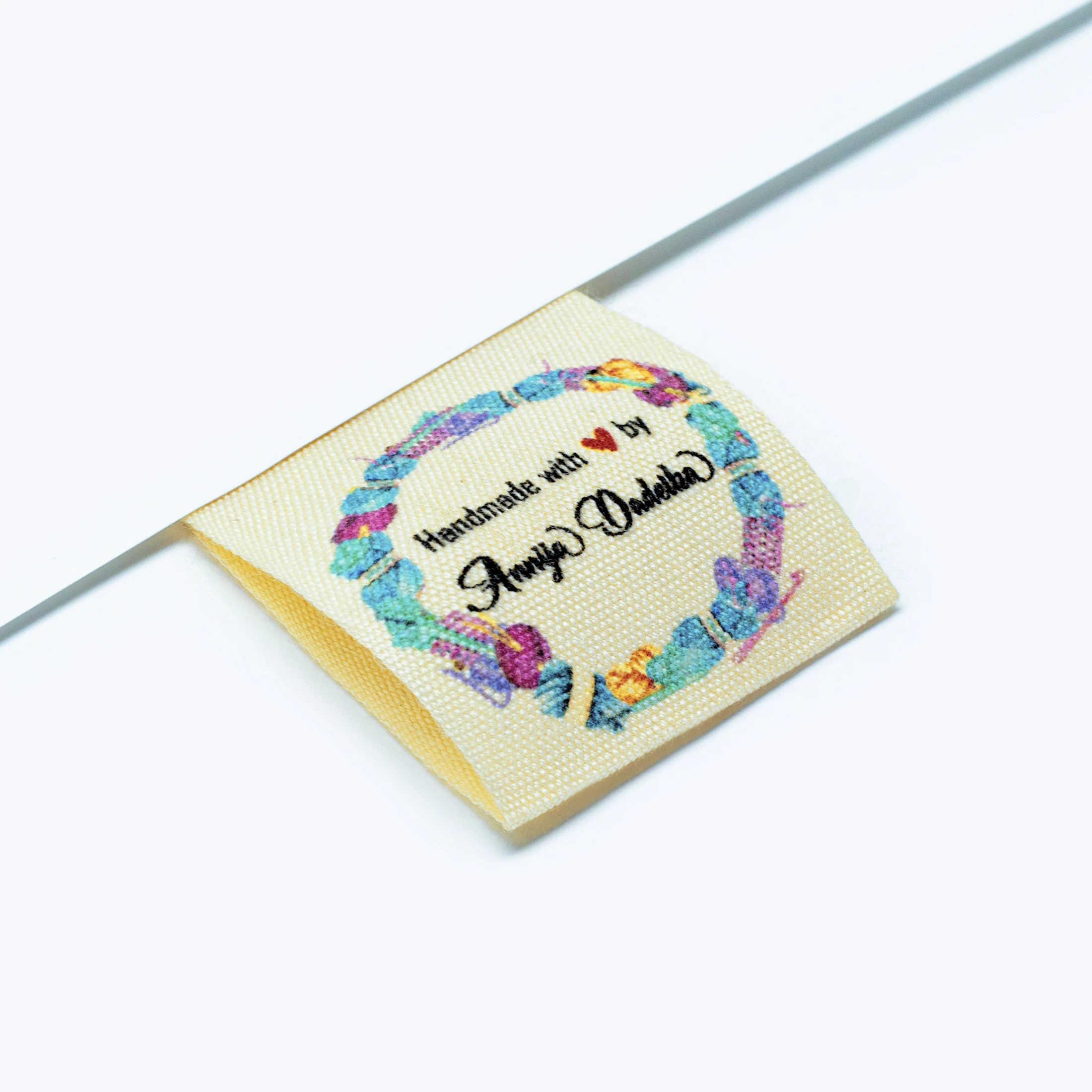 

Custom Clothing Labels - Personalized Brand , Organic Cotton Ribbon Labels , Logo or Text, Beige Sewing Labels (FR111)