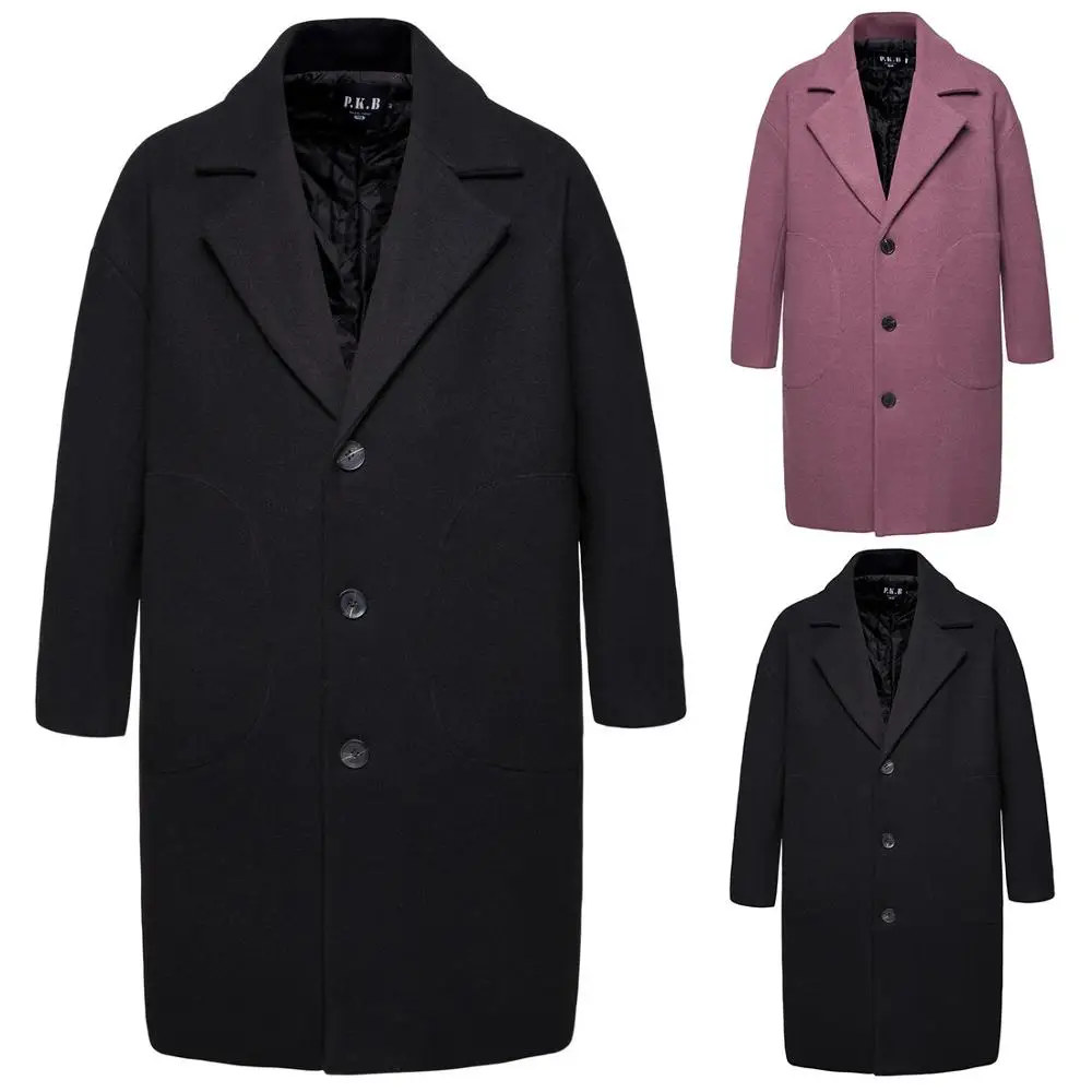 Мужское теплое пальто в деловом стиле стильная мужская шерстяная куртка парка |