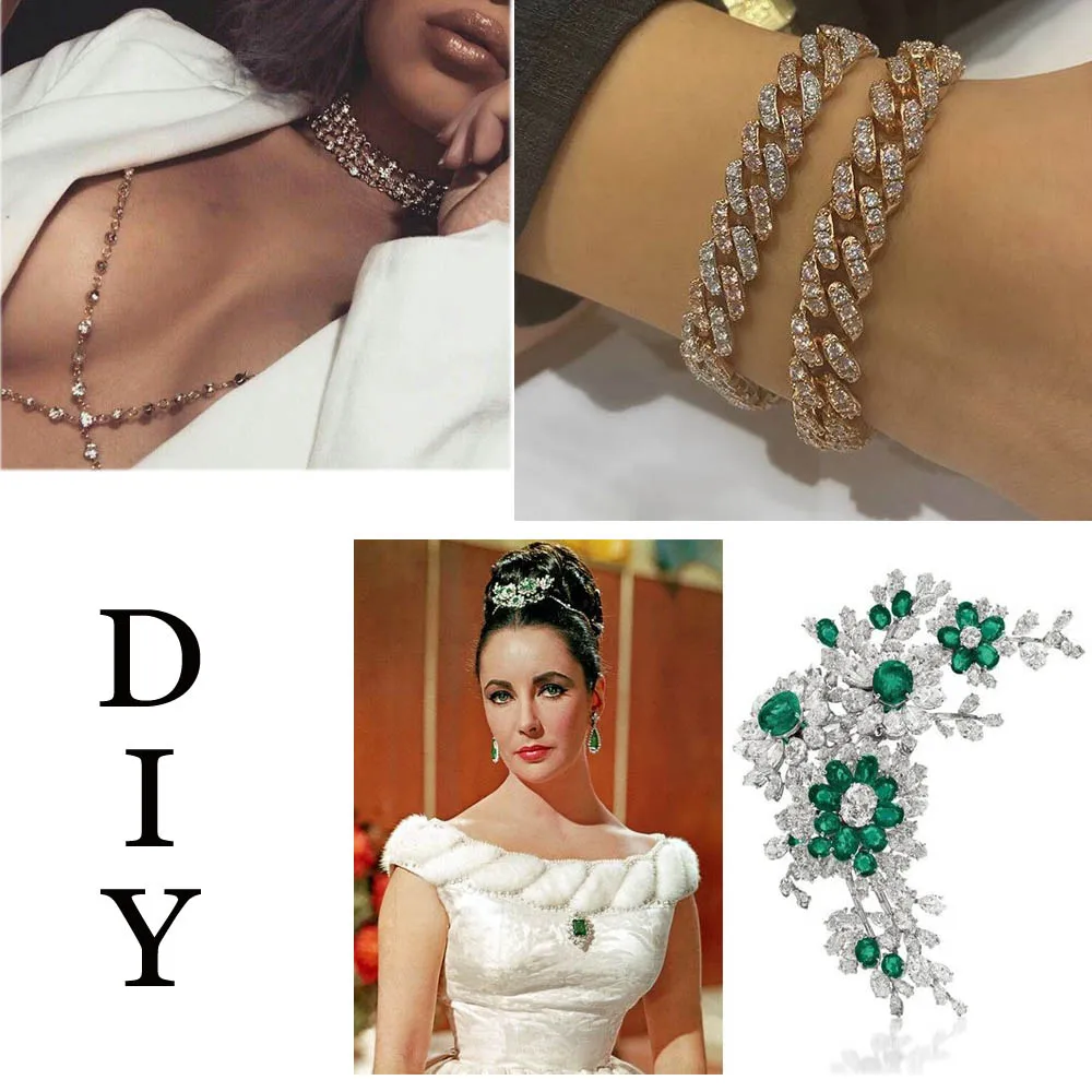 

Cheerbows Flowers Rhinestones Wrap Chain For Women Crystal Diamonds Trims Wedding Dress DIY Crafts Jewelry Clothing Making Decor