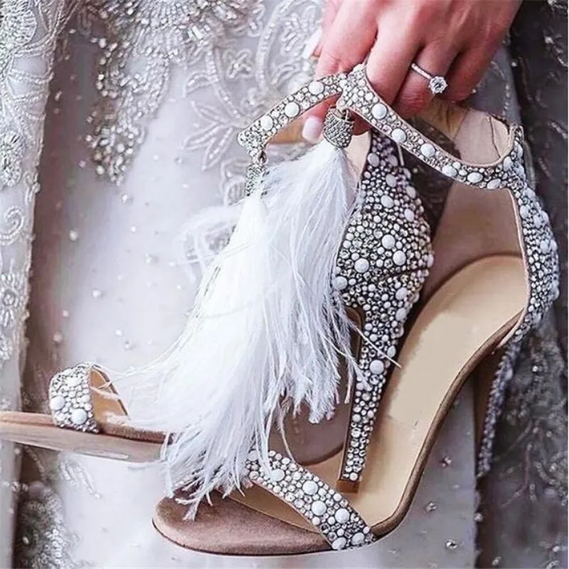 2020 женская свадебная обувь Женские однотонные Цвет Стразы пикантные сандалии