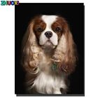 Алмазная 5D мозаика, картина сделай сам с полными квадратными и круглыми стразами, кавалер Кинг, Чарльз спаниель, украшение для дома