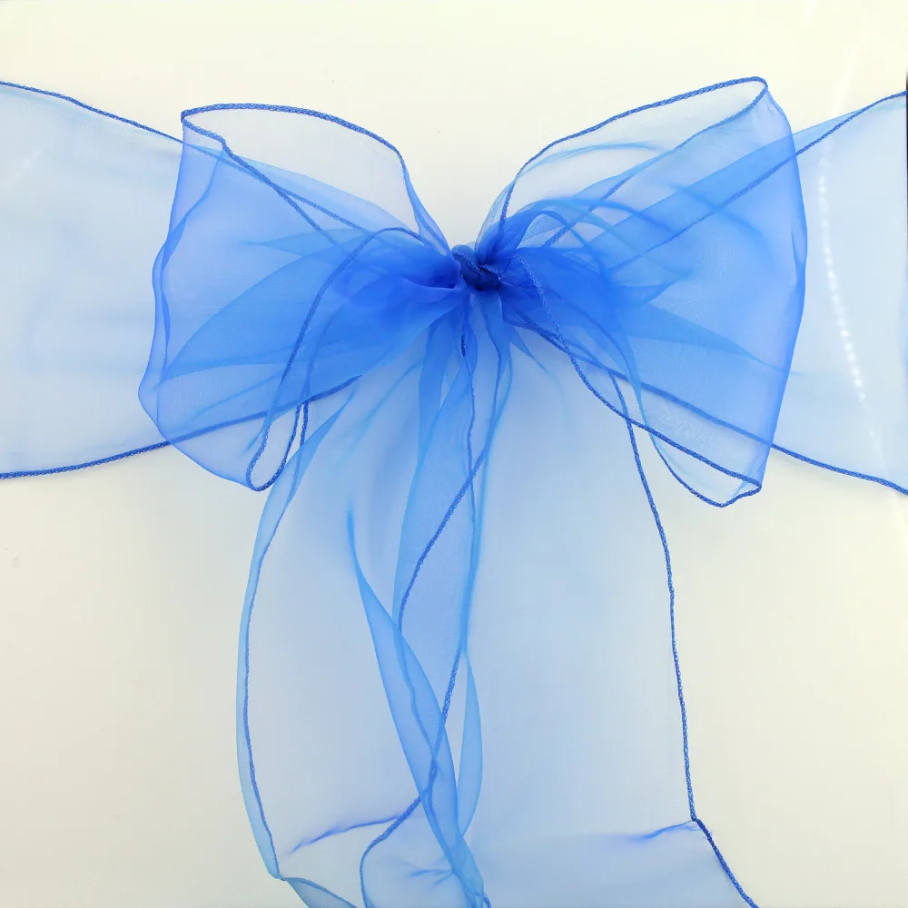 

Hot Sale 18cm*275cm Organza Chair Sashes Bow chair Covers Organza Fabric diy for Wedding and events