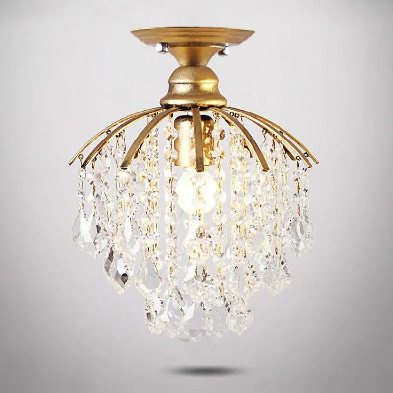 Креативный простой потолочный светильник с кристаллами современный присоской