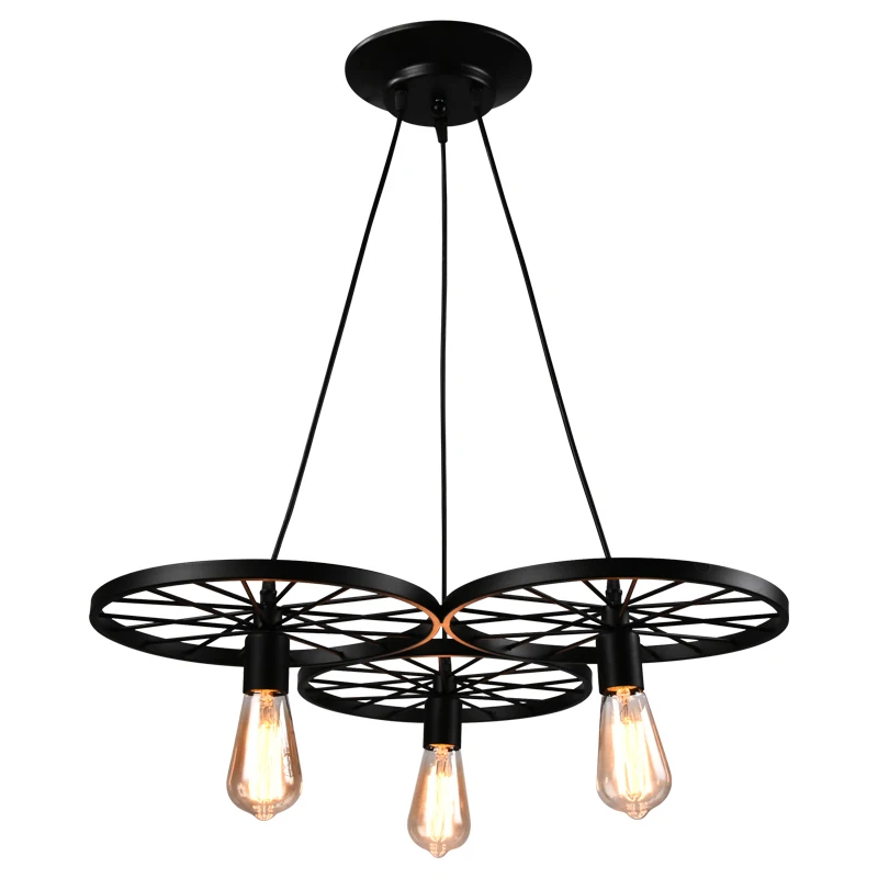 Винтажная лампа датское промышленное освещение дизайн колеса столовая для