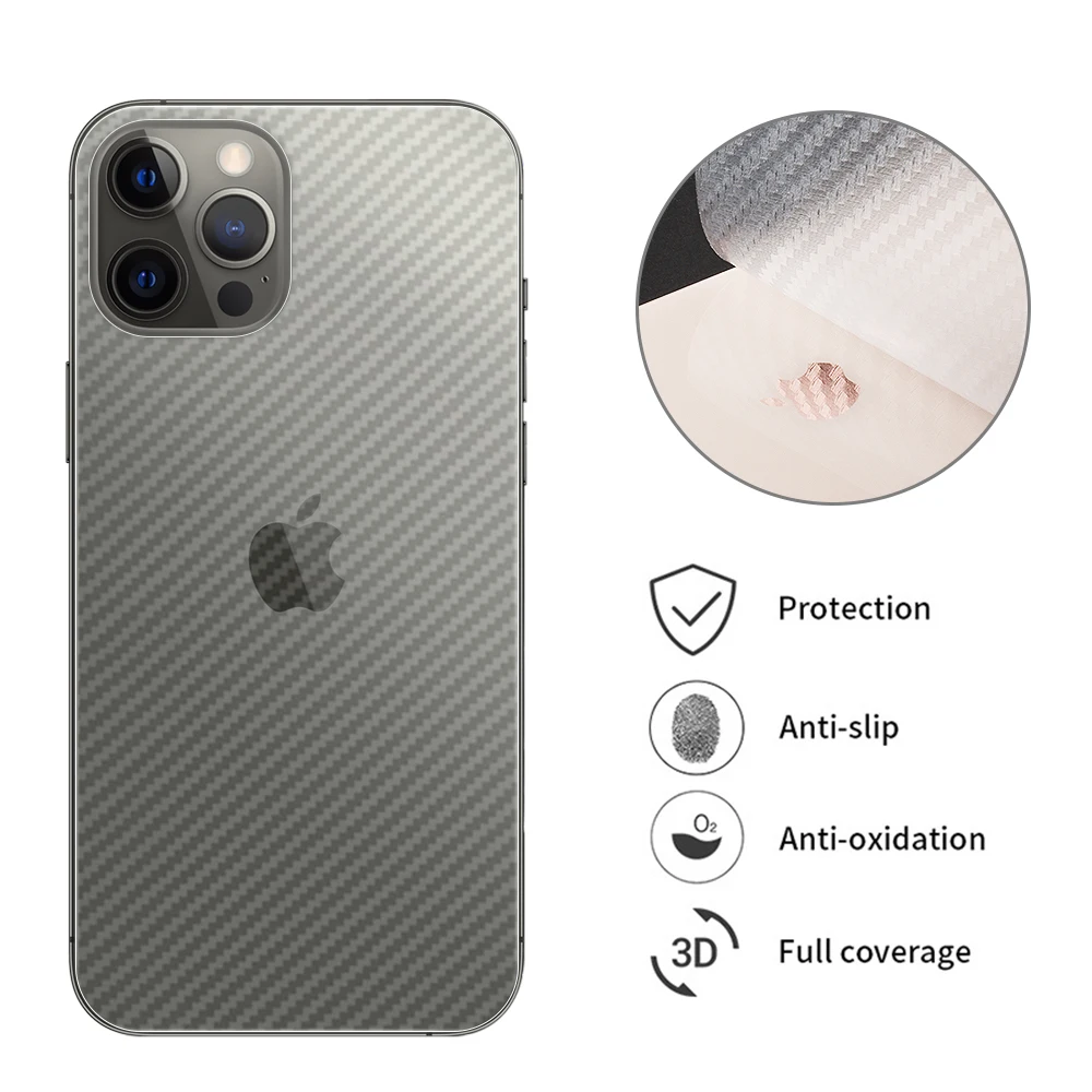 Защитная пленка на заднюю панель из углеродного волокна для iphone 11 Pro Max 12