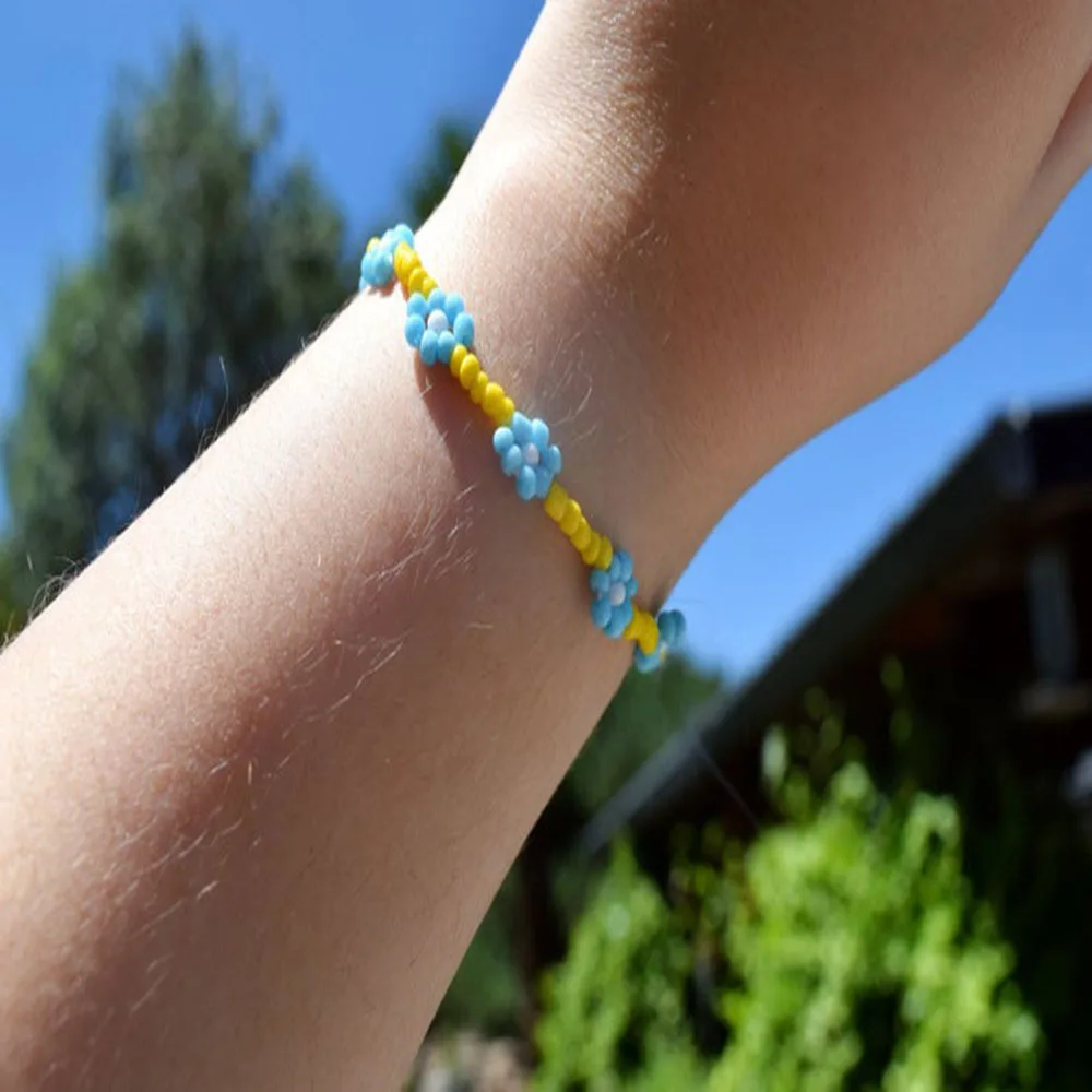 Дизайнерский оригинальный корейский милый цветочный Маргаритка модный браслет