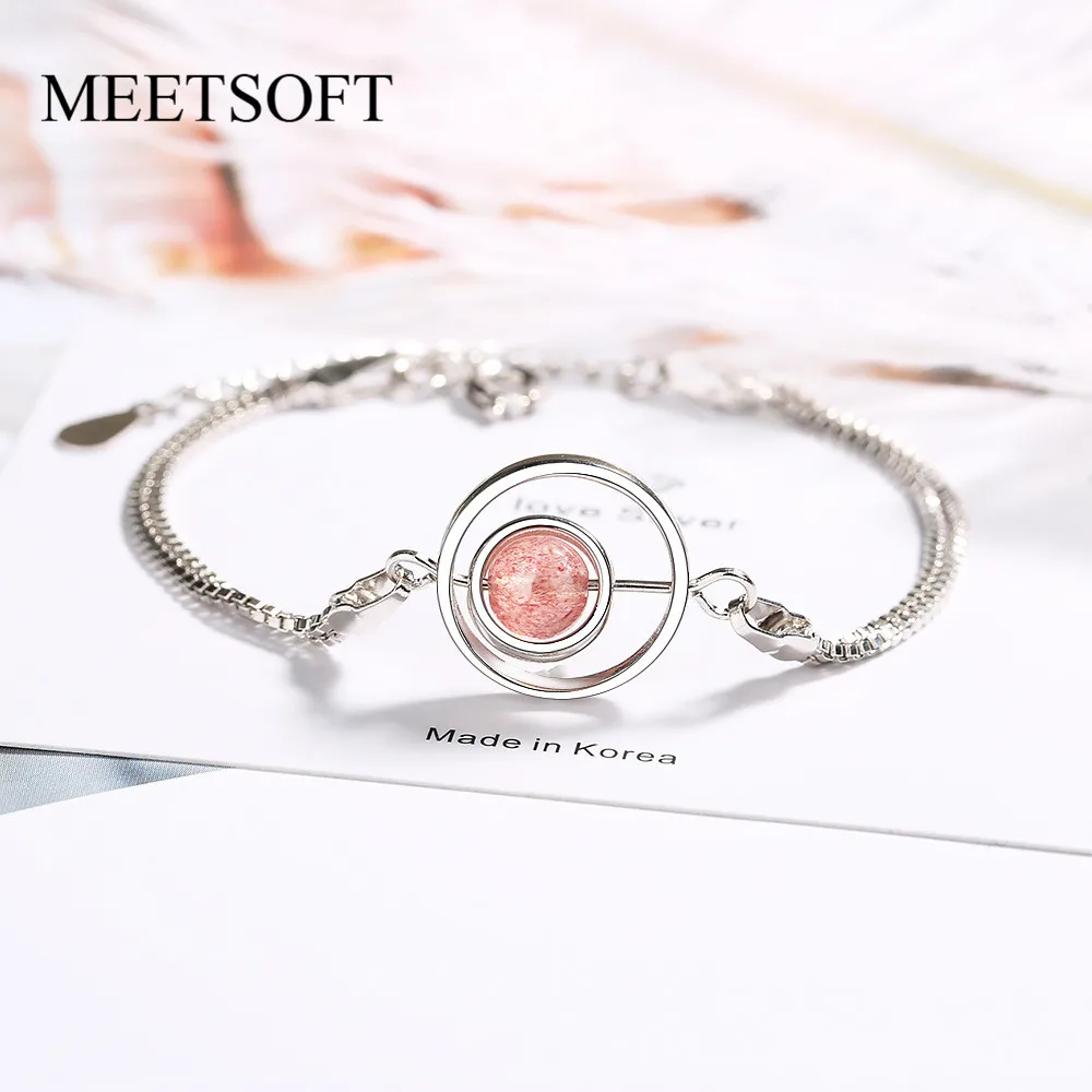 Аксессуары MEETSOFT серебряного цвета модные кварцевые браслеты с клубничным