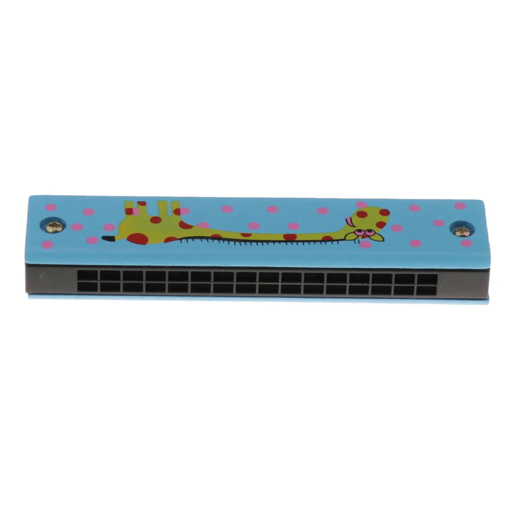 Wooden Cartoon Harmonicas Double-row 16-hole Mouth Organ Music Toy Giraffe | Harmonica