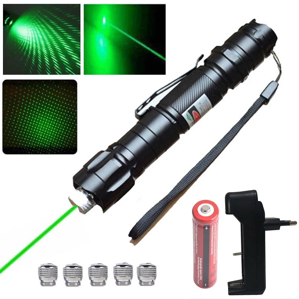 

High Power Green Laser Pointer 5MW Red Dot Lazer Light Pen Powerful Laser Hunting 2 in 1Detachable Charger And 18650 Battery