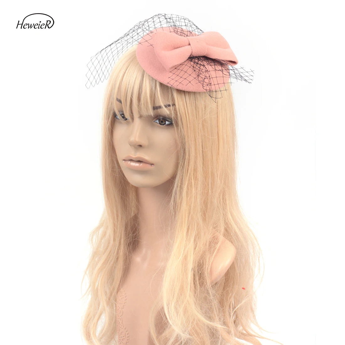 

Lady Women Girls Fancy Headdress Pillbox Hat Bowknot Veils Fascinator Hair Clips Headwear Cocktail Party Accessories 4 Colors