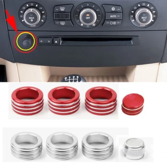 

4 шт., алюминиевый сплав, автомобильный Кондиционер, звуковая ручка, крышка для BMW 5 серии E60 2004-2010, аксессуары для салона автомобиля