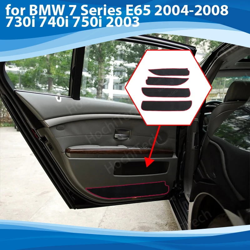 

Side edge cover Door Inside Guard Protection Carpet Car Door Anti Kick Pad Sticker for BMW 7 Series E65 2004-08 730i Accessories