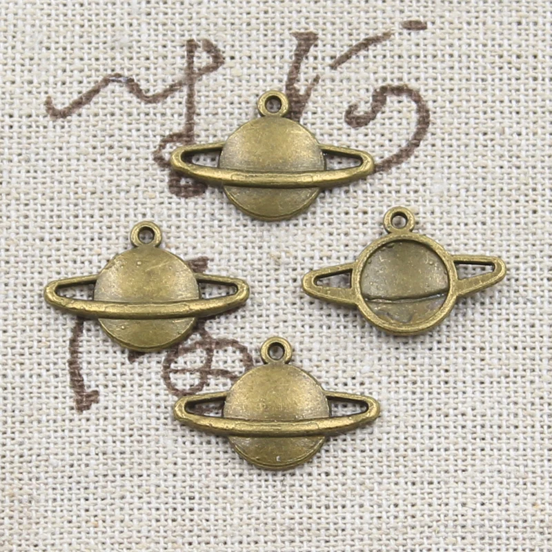 

50pcs Charms Saturn Planet Spark 20x13mm Antique Bronze Silver Color Plated Pendants Making DIY Handmade Tibetan Jewelry