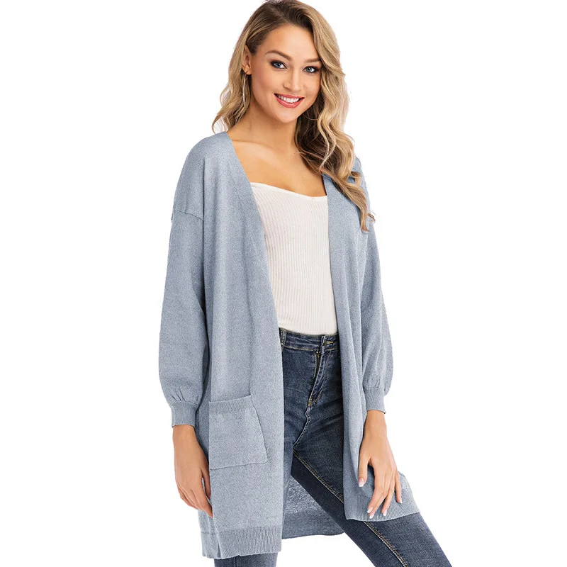 

Fall 2019 New Korean Long Knitted Cardigan, Thin Sunscreen Blouse, Long Sleeve Knitted Sweater Jacket