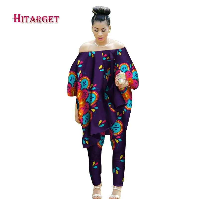 

Africa Clothes Women 2 Pcs Set Dashiki Wax Print Crop Top Coat and Pant African Women Suits Clothes Ankara Kente Fashion WY1513
