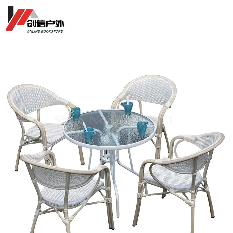 Простой уличный садовый стол и стул в скандинавском стиле стальной алюминиевый