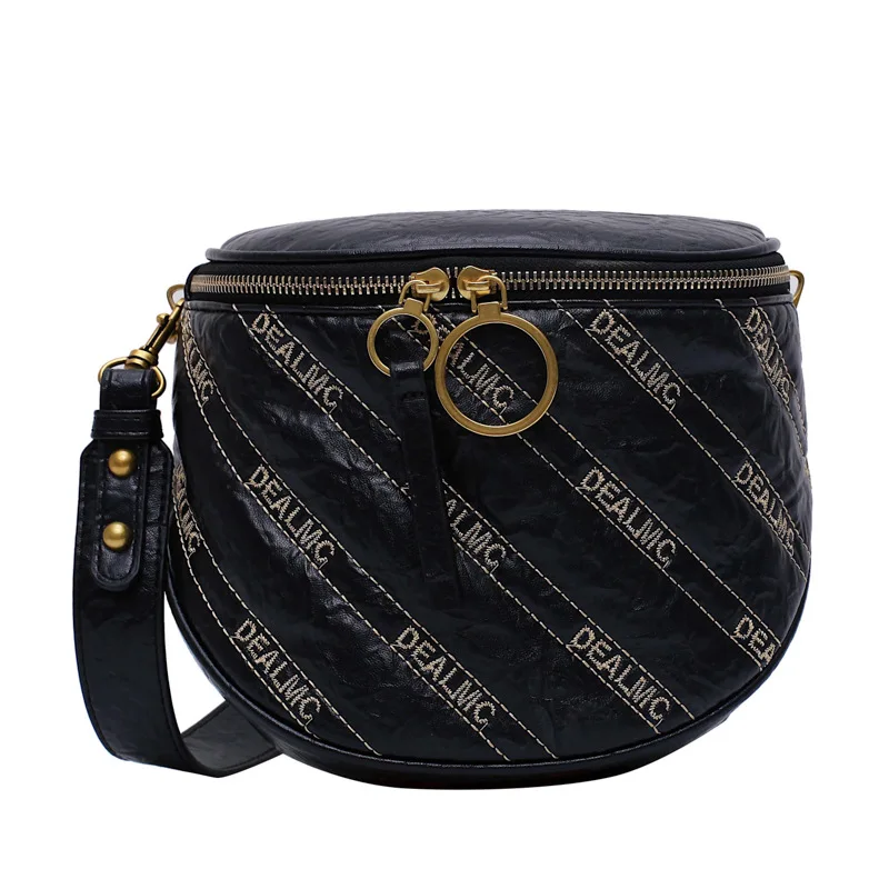 

Female 2021 new fashion tide simple retro crossbody saddle bag