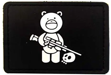 bear black 5x8cm Униформа таб тактическая куртка Снайпер патчи военный крюк боевой дух армии тактический патч значок украинский Снайпер - Цвет: bear black 5x8cm