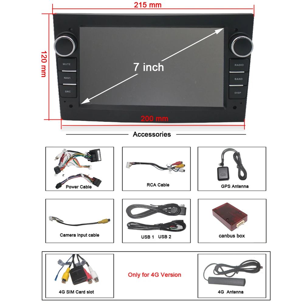 Автомагнитола 2 Din 4 + 64 ГБ Android 10 GPS для Opel Astra H J 2004 Vectra Vauxhall Antara Zafira Corsa|Автомобильные